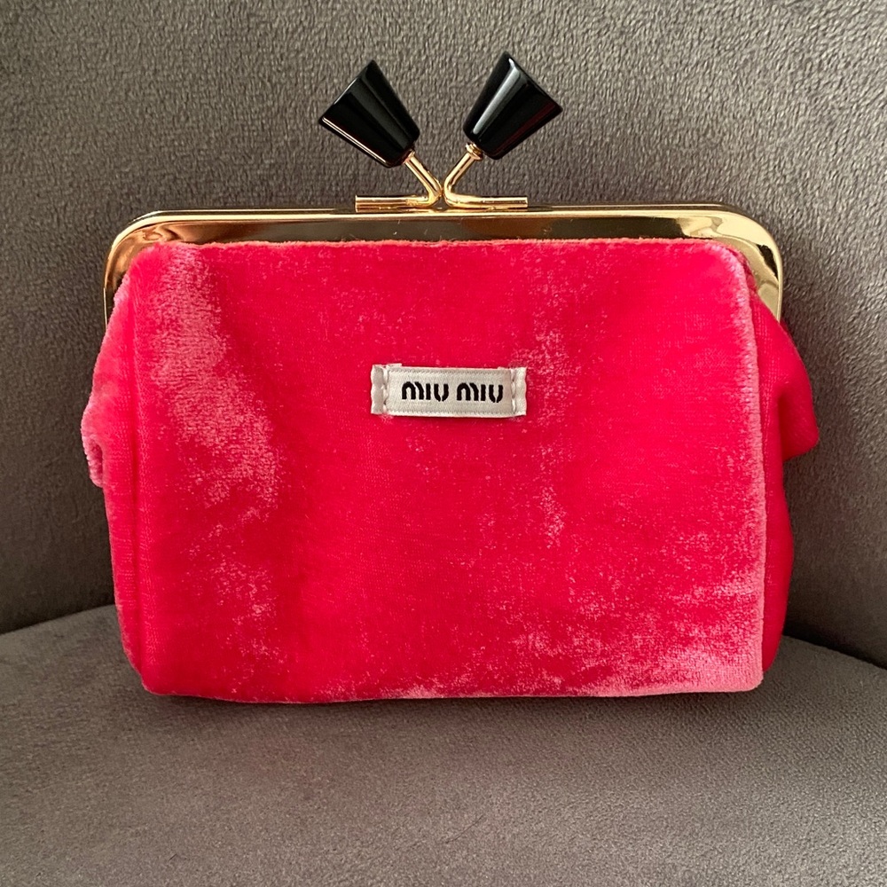 Miu Miu Pink Velvet Mini Clutch
